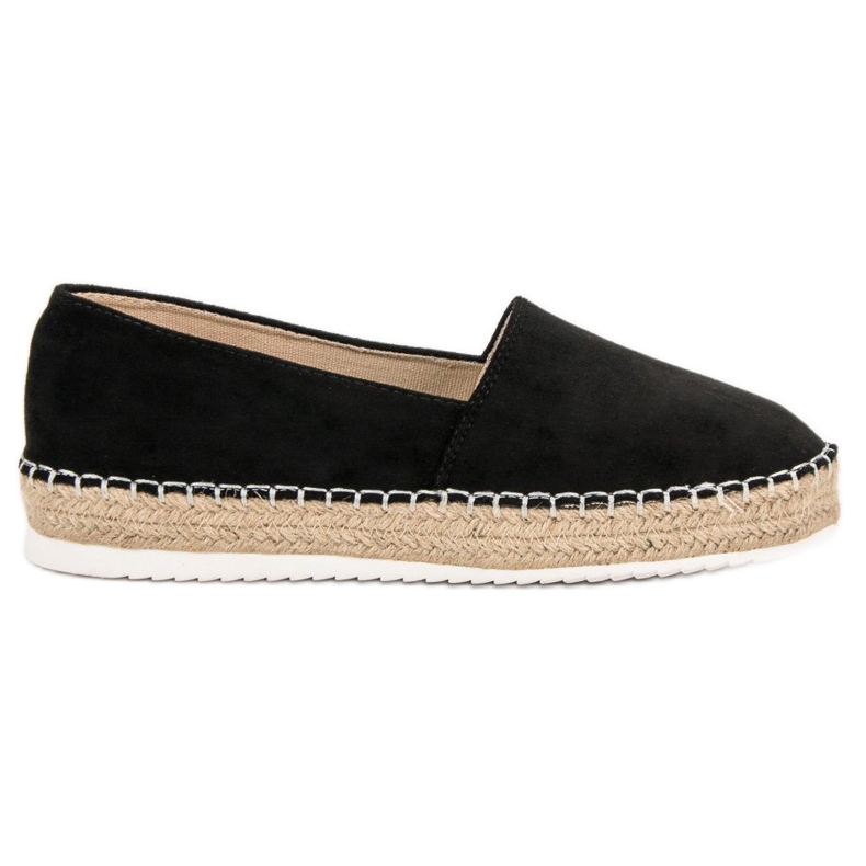 Small Swan Svart mocka Espadrilles