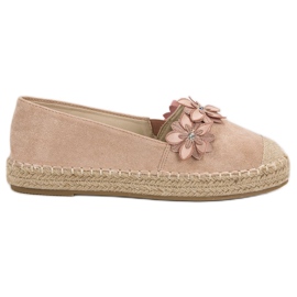 Espadriller med blommor rosa