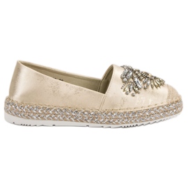 Gyllene espadriller med ornament