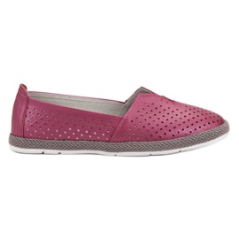 Läder Sneakers Slip On VINCEZA violett