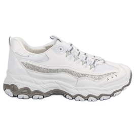 Sneakers med glitter vit