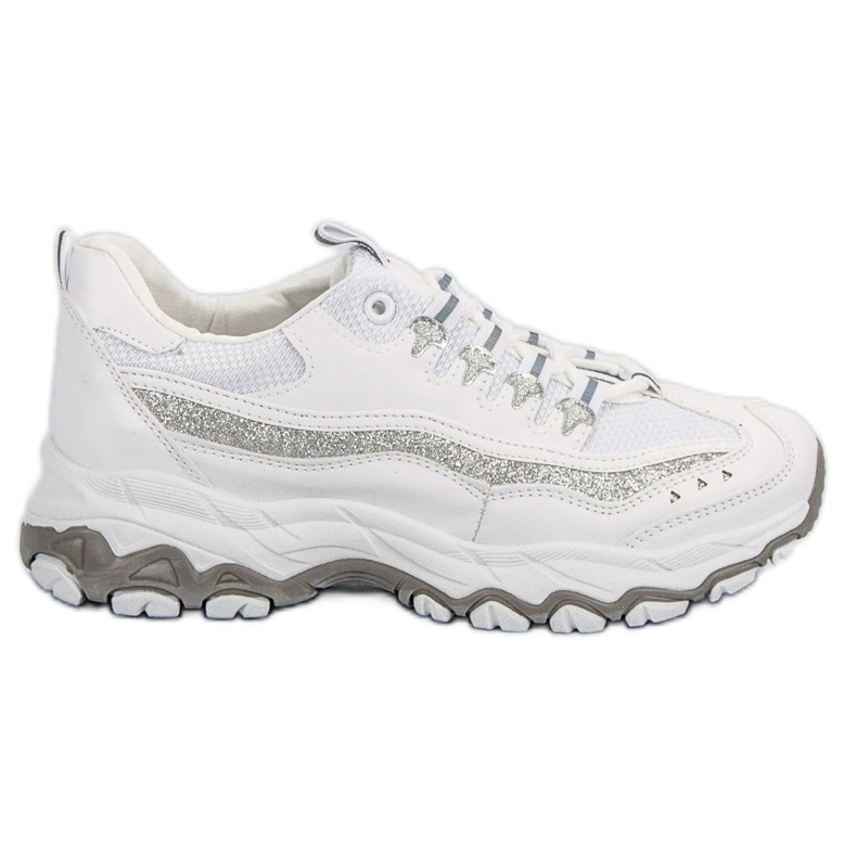 Sneakers med glitter vit