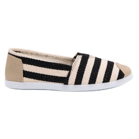 Randiga slipons svart brun