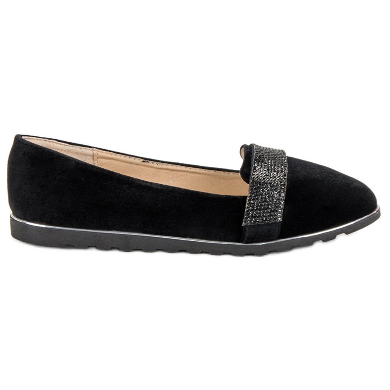 Velour ballerinor svart