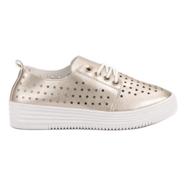 Golden Openwork sneakers gyllene