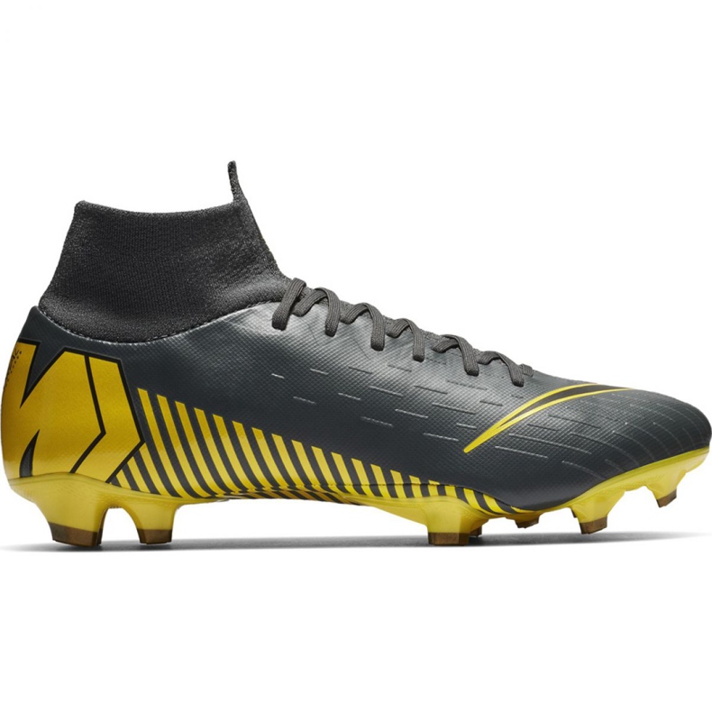 Nike Mercurial Superfly 6 Pro Fg M AH7368-070 fotbollsskor svart grå