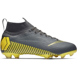 Nike Mercurial Superfly 6 Elite Fg Jr AH7340-070 fotbollsskor svart grå