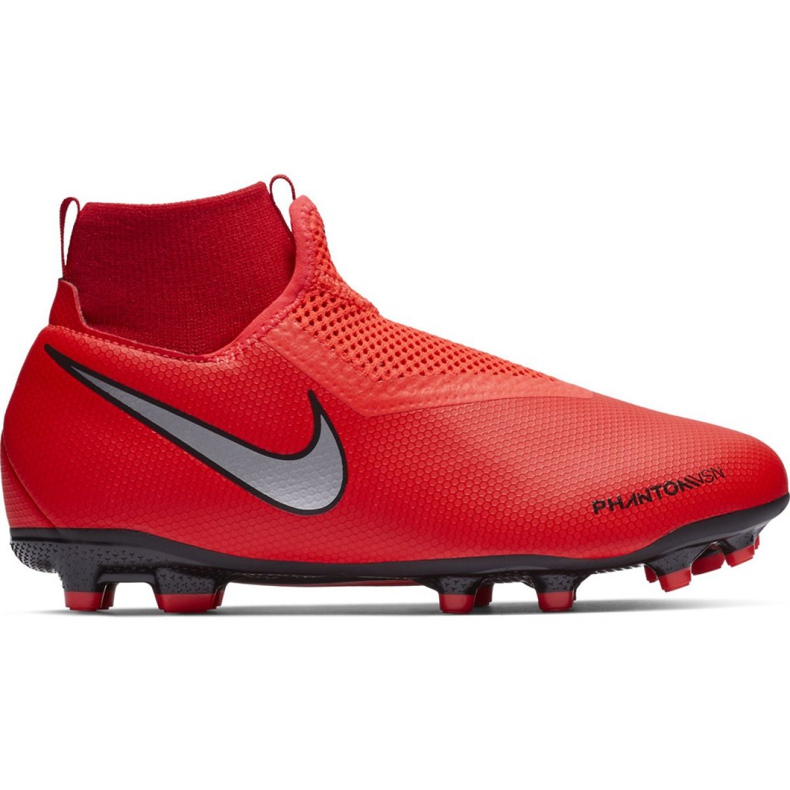 Nike Phantom Vsn Academy Df FG / MG Jr AO3287-600 fotbollsskor röd röd