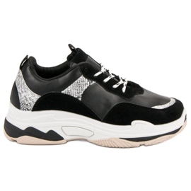 Svarta sneakers med mönster