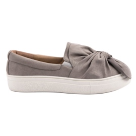 Mocka slipons med en VICES rosett grå