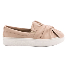 Mocka slipons med en VICES rosett brun