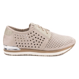 Aclys Openwork beige brogues brun gul