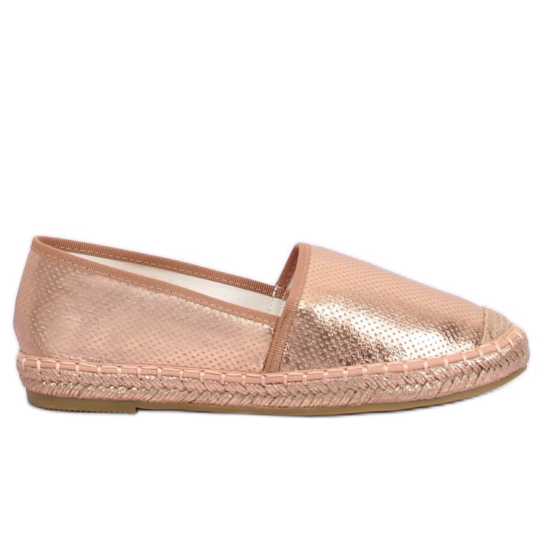 Champagne metalliska espadriller A645-ESP-1 Champagne rosa