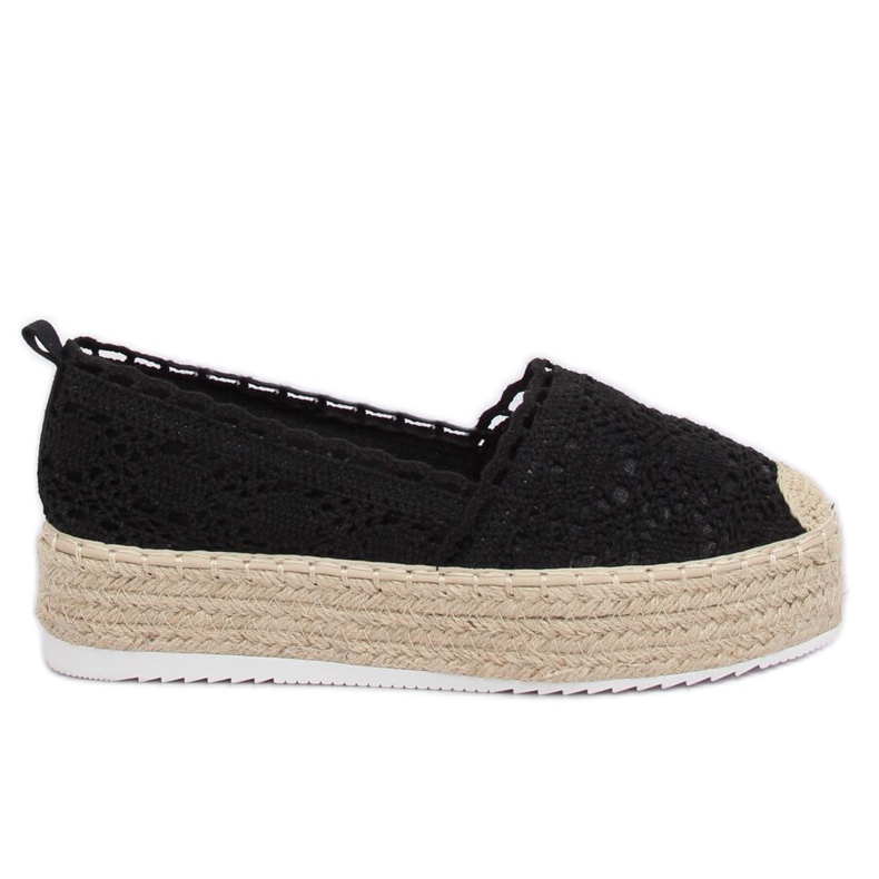 Svart spets espadriller A8692 Svart