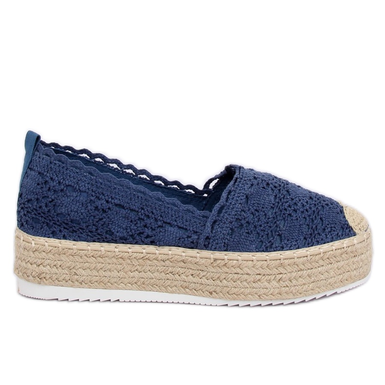 Spets Espadrilles marinblå A8692 DK.BLUE