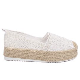 Vit spets espadriller A8692 Vit