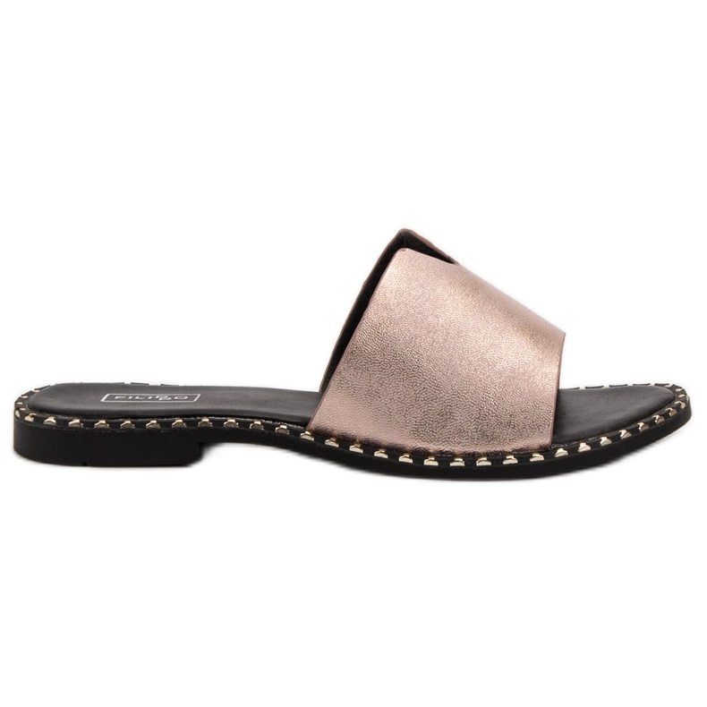 Filippo Bekväma glänsande tofflor gul