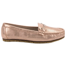 Kylie Glänsande loafers rosa