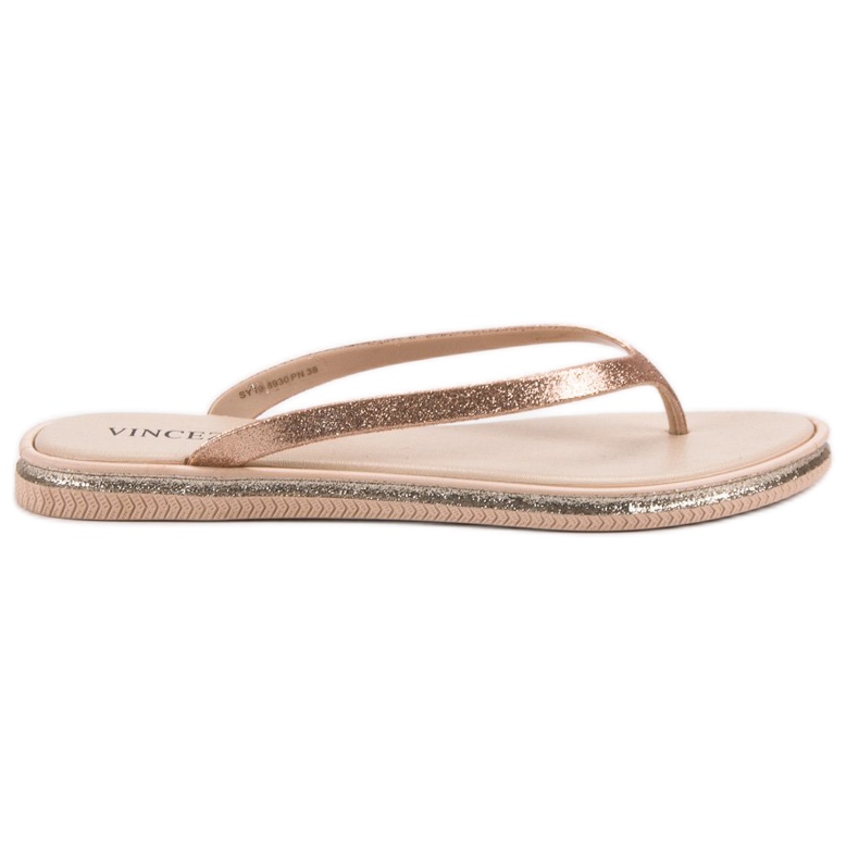 VINCEZA glitter flip-flops rosa