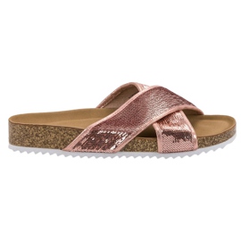 Kylie Rosa tofflor med paljetter