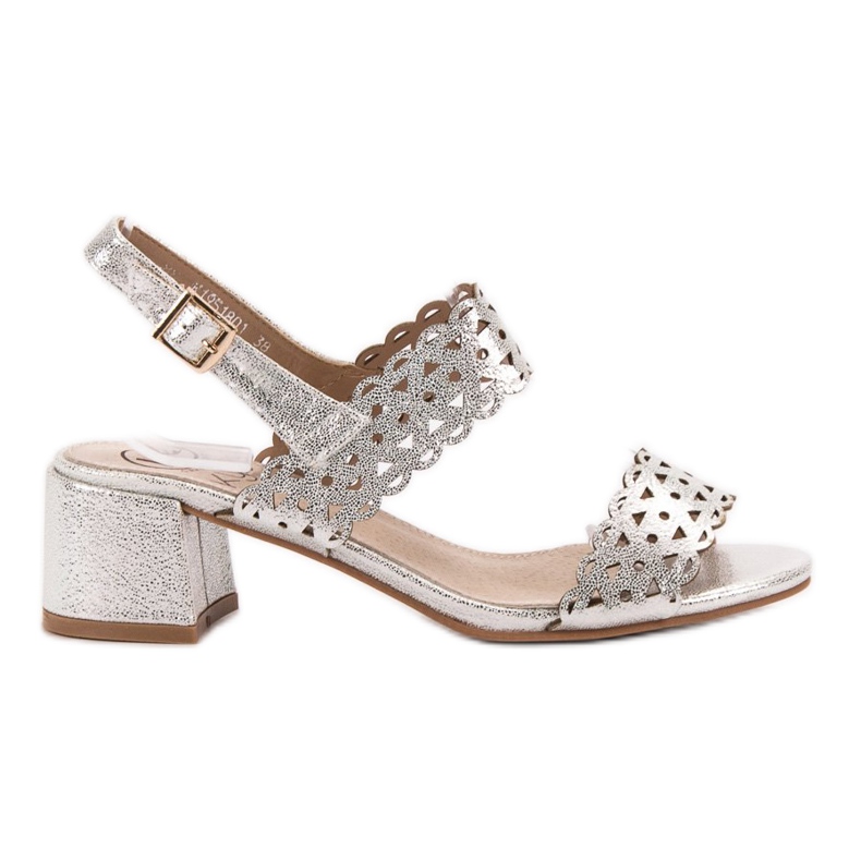 Kylie Silverhögklackade sandaler grå