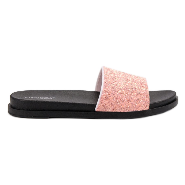 Trendiga VINCEZA glitter tofflor rosa