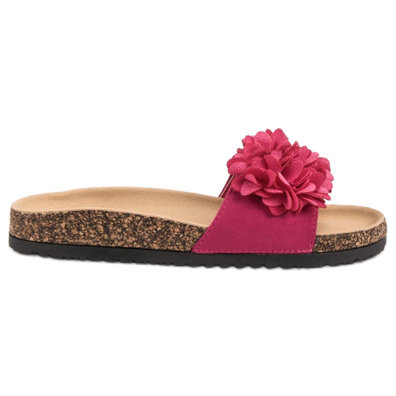 VINCEZA tofflor med blommor rosa
