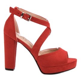 Seastar Sandaler i mocka på plattformen röd