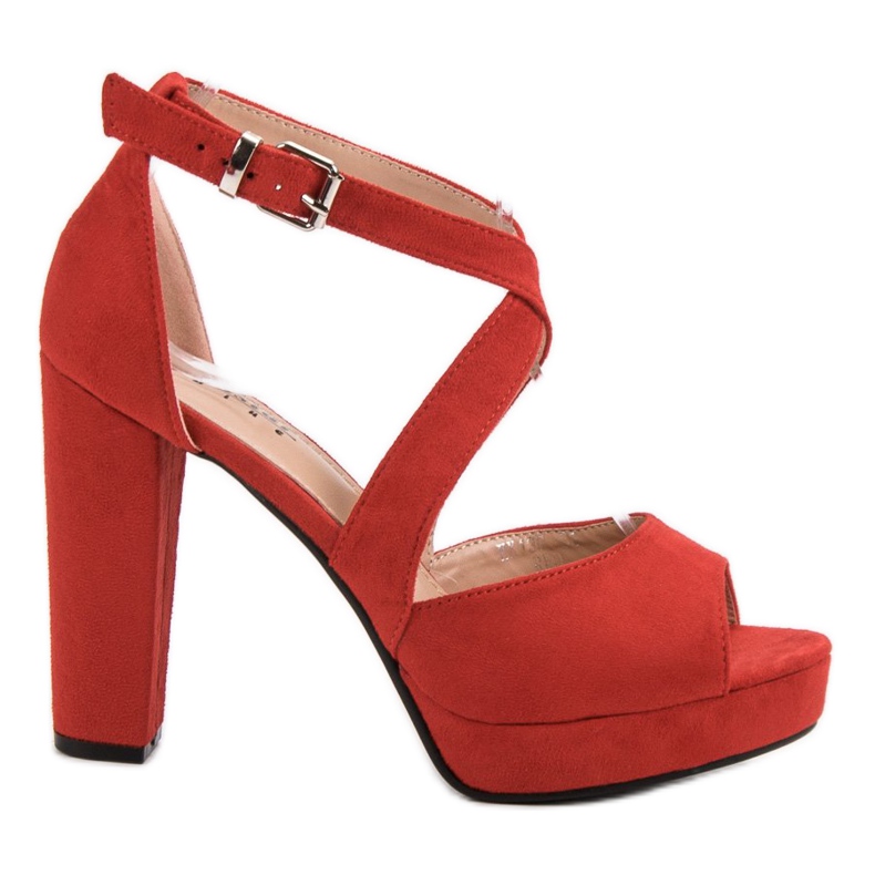 Seastar Sandaler i mocka på plattformen röd