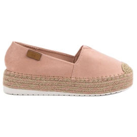 Forever Folie Rosa Espadrilles på plattformen