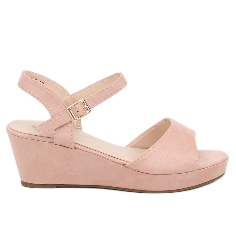 Rosa sandaler på en låg kilklack rosa K-7 Pink