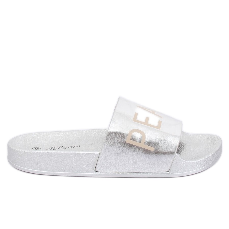 Silver metalliska tofflor WL169 Silver grå