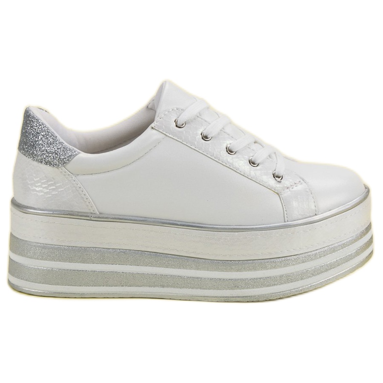 Weide Sneakers på plattformen vit