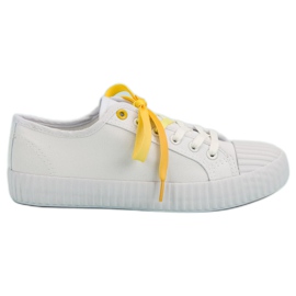 Yes Mile Trendiga vita sneakers