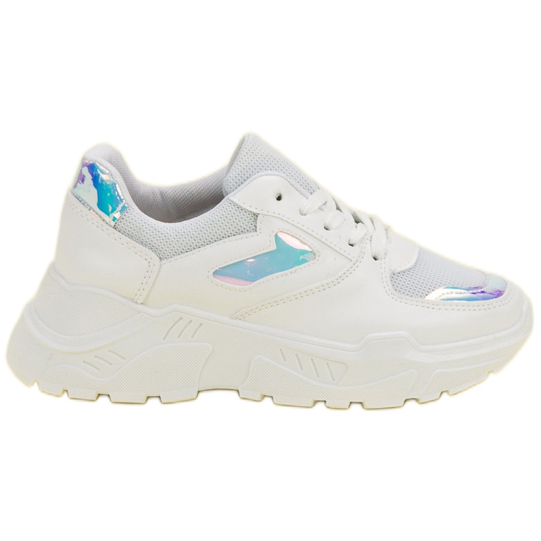 Vita sneakers med Holo -effekt