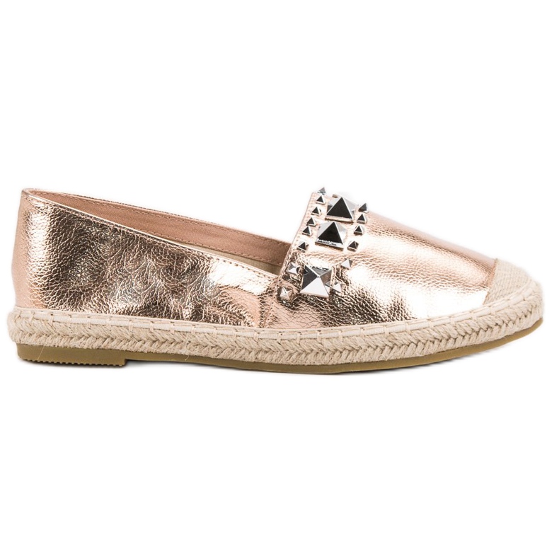 Bestelle Espadriller med roséguld dubbar rosa