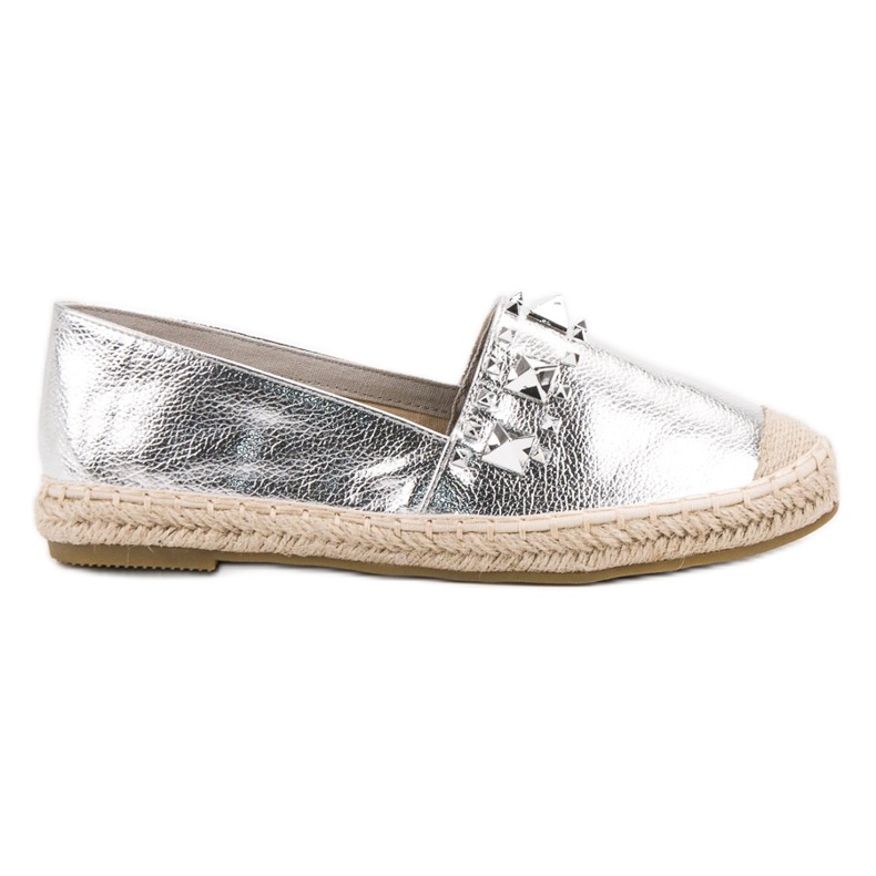 Bestelle Silver Espadriller med dubbar grå