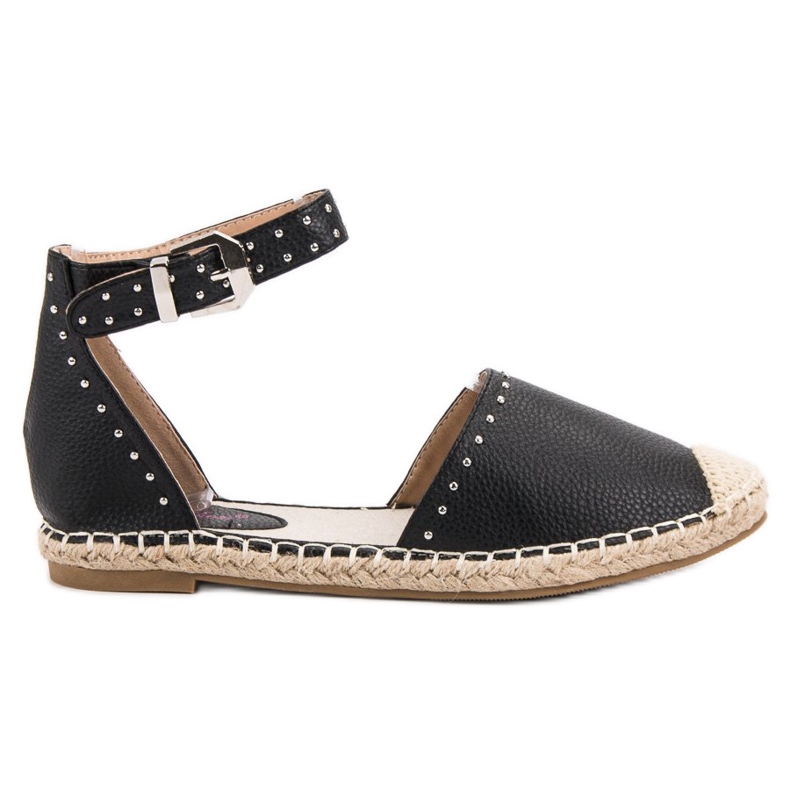 Best Shoes Espadrilles med jetplan svart