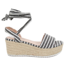 Svarta canvas sandaler GG-68P Svart