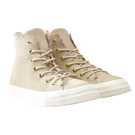 Converse Chuck Taylor All Star Scallop 421 Natural Ivory Gold Egret brun