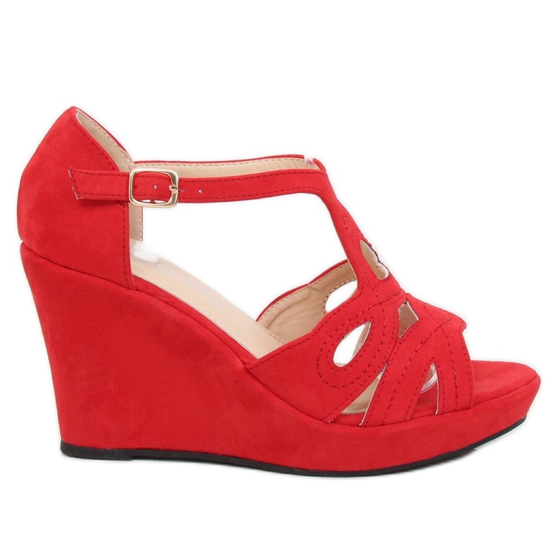 Röda kilsandaler LM-002 Röd