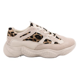 Animal Print Beige Sneakers
