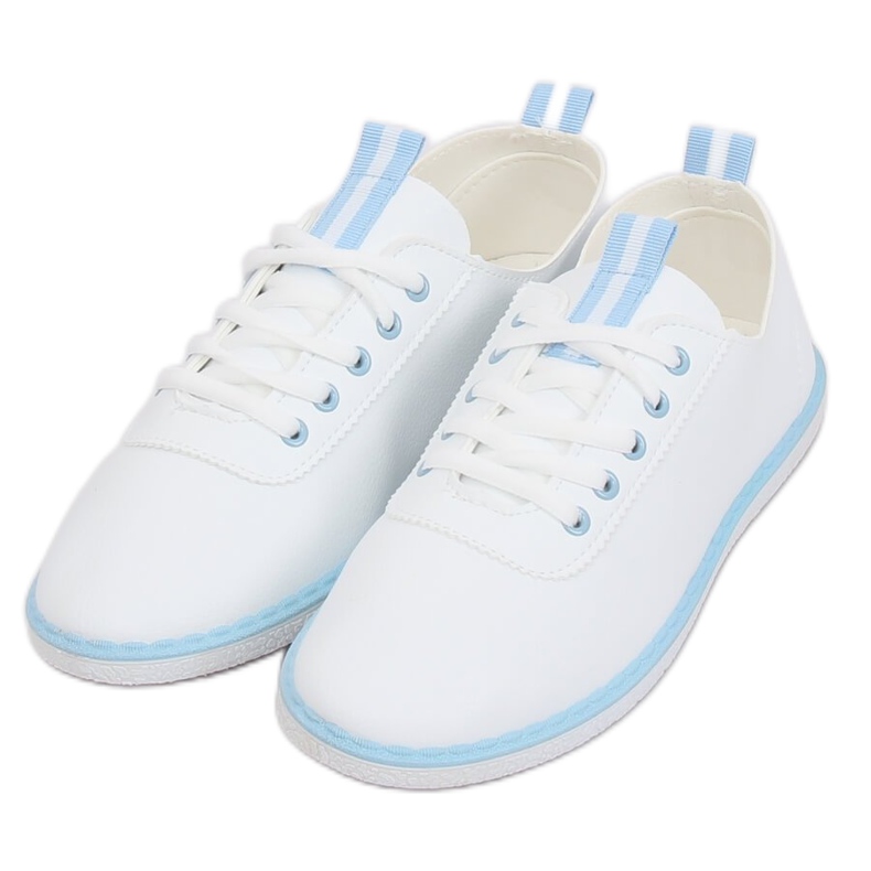 Kvinnors vita och blå sneakers XJ-2918 L.BLUE