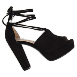 Svart LM-058 Svart platå sandaler