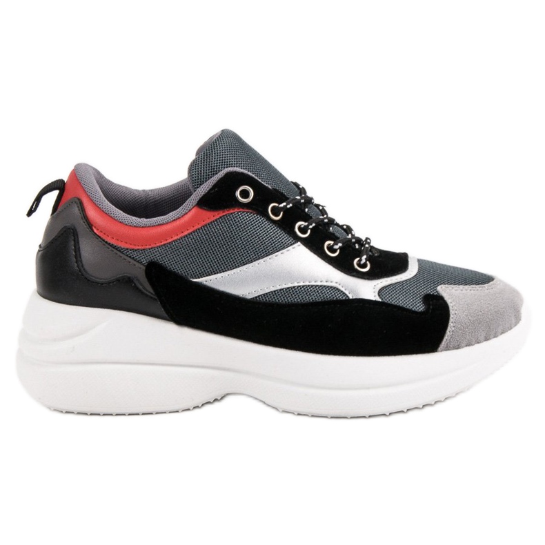 Moderiktiga skor på plattformen grå mångfärgad