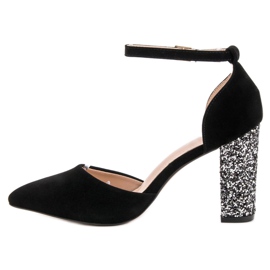 Weide Pumpar med glitterklack svart