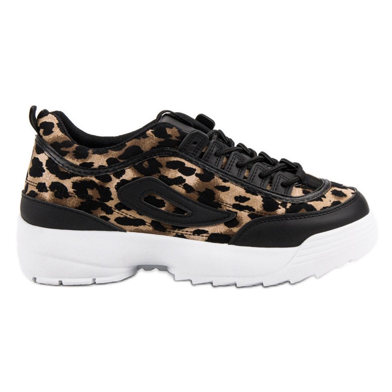 Animal Print Black Sneakers svart brun