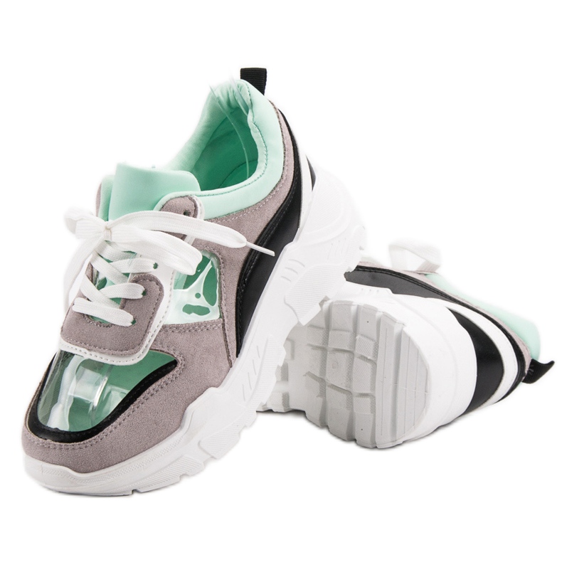 SHELOVET Transparenta sneakers på plattformen grå