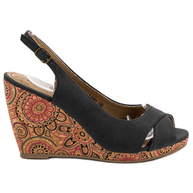 Corina Trendiga Ethno -sandaler svart