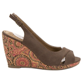 Corina Trendiga Ethno -sandaler brun